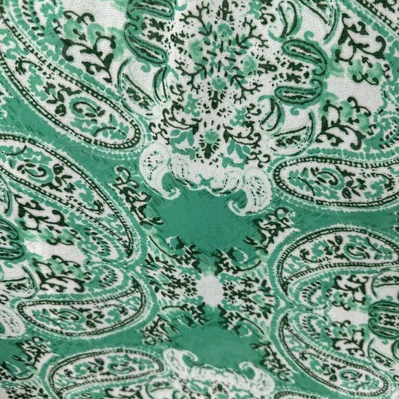 Umgee Tunic Top Womens Large Boho Green Paisley V-Neck Cold Shoulder/Arm Blouse - Picture 7 of 8